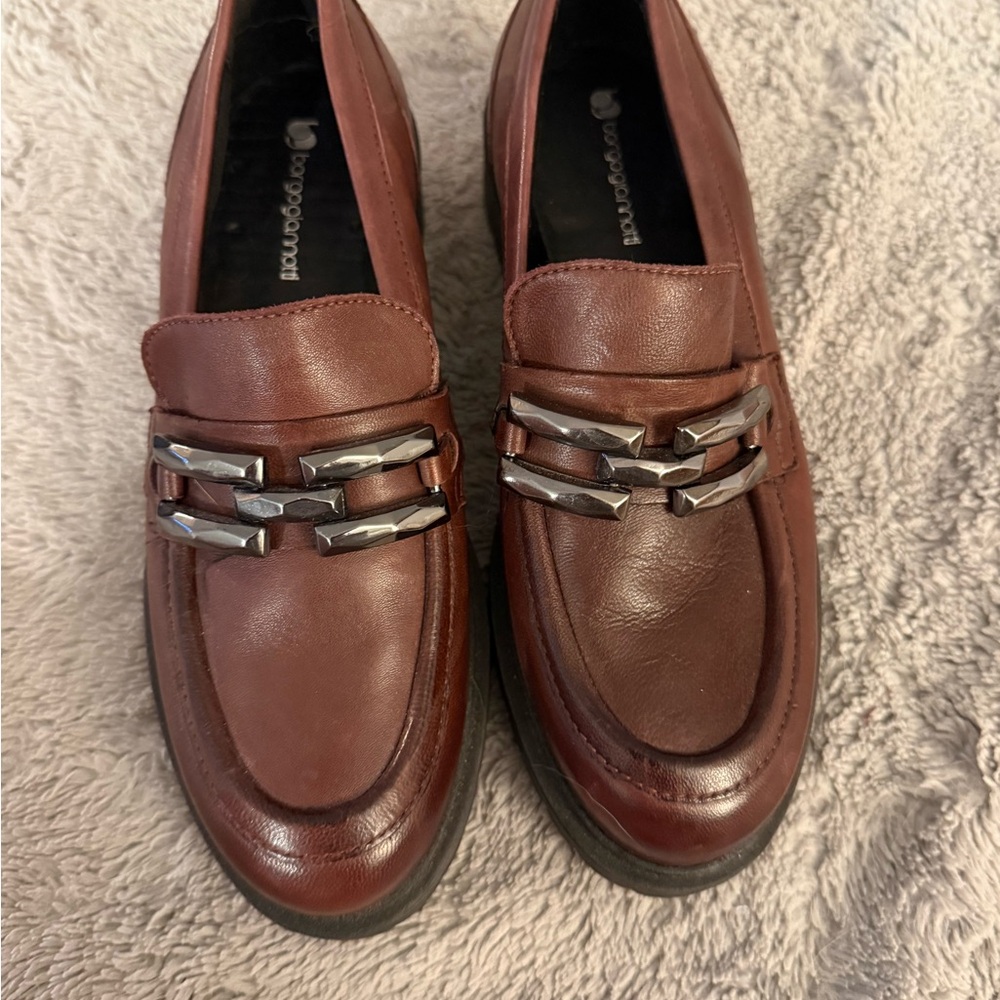 Vera Pelle Rich Brown Leather Slip-Ons